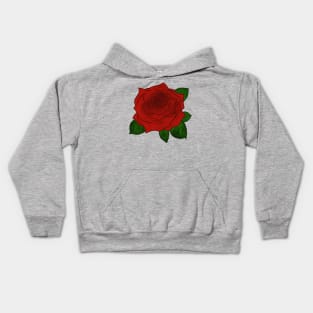 Red rose watercolor design Kids Hoodie